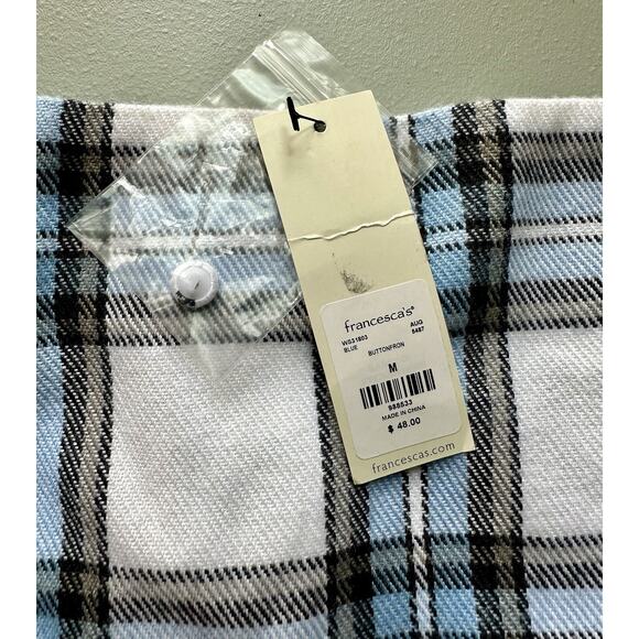 Francesca's Collections Blue and White Plaid Mini Skirt - Picture 3 of 4